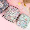 Floral Hand Knitting Kit, Crochet Hook Zip Waterproof Storage Bag, DIY Printing Storage Bag, Jumper Needle Set Storage Bag