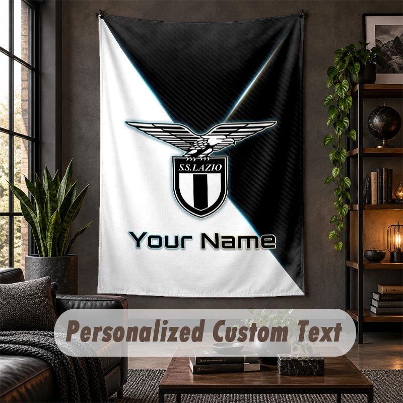 Wall Tapestry Lazio FC Print Custom Name Text Wall Hanging Home Decor