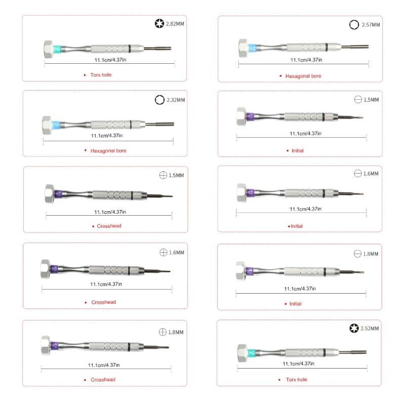 Schraubendreher-Set für Brillenreparatur, rutschfester Griff, Stahlkopf, tragbares Werkzeugset kompatibel für Sonnenbrillenwartung