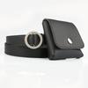 Minimalist Faux Leather Waist Bag With Round Circle Buckle For Casual And Office Use