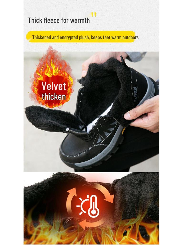 Men's Steel Toe Safety Shoes, Anti-Smash, Anti-Puncture, Non-Slip, with Cotton Lining for All Seasons' Comfort