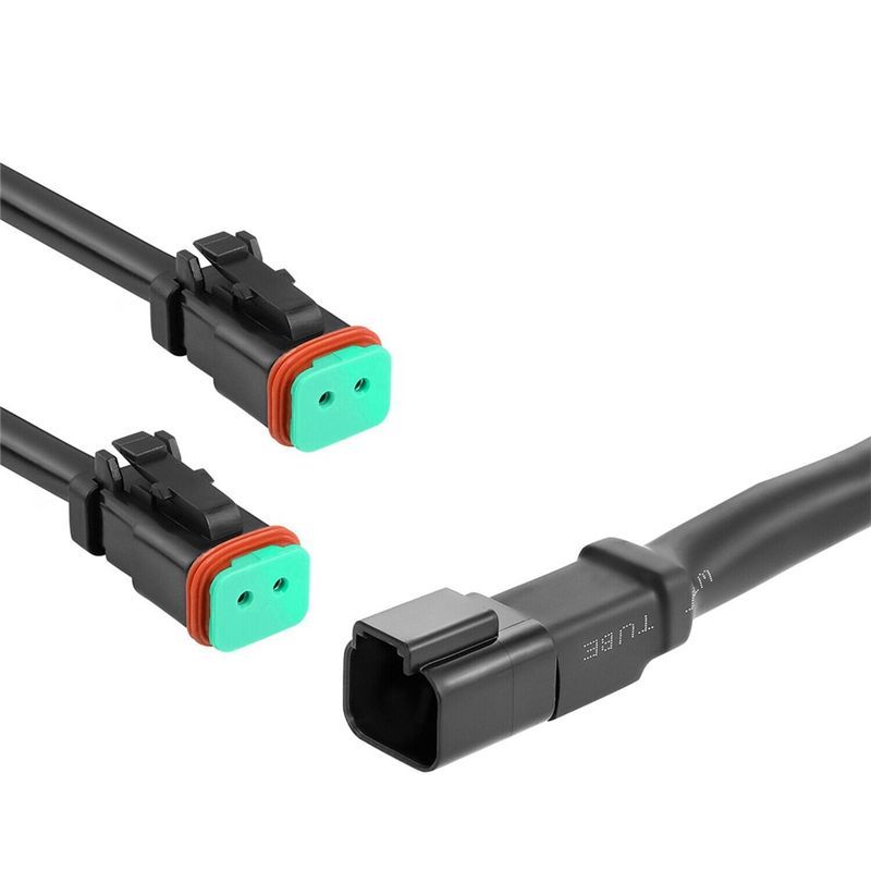 2 Lead 3 In1 Deutsch Dual Outputs DT DTM Female Connector Socket Adapters For LED Pod Lights LED Light Bar