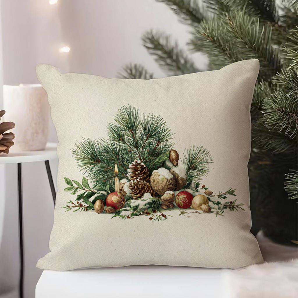 Weihnachtliche Kissenbezüge mit entzückenden DruckenGeeignet für Sofa Auto Schlafzimmer dekorativer Kissenbezug Kissenbezug