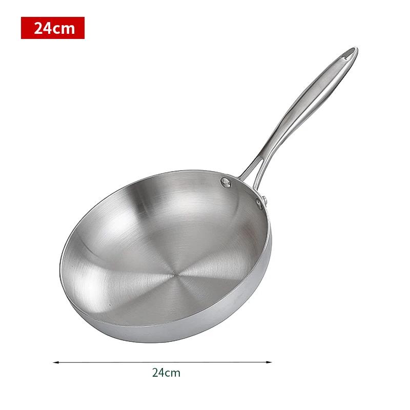PDG1 304 Stainless Steel Non Stick Pan for Frying Steak Uncoated Kitchen Cookware Suitable for Gas Stoves and Induction Cookers