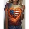 Women's T Shirt Graphic Flag Vintage Stylish Casual Short Sleeve Crew Neck Regular Tops
