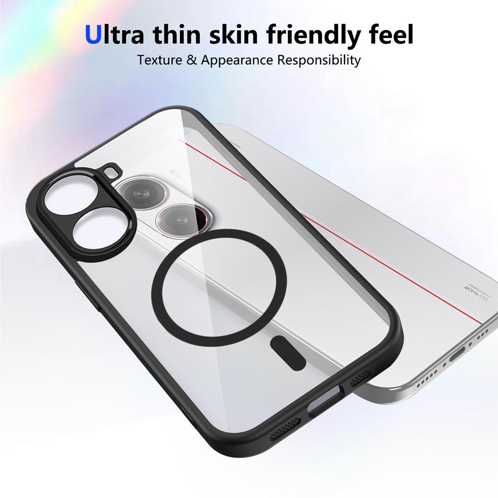 KEYSION Transparent Magnetic Phone Case for Xiaomi POCO X7 Pro Soft Silicone+PC HD Clear Shockproof Back Cover for Redmi Turbo 4