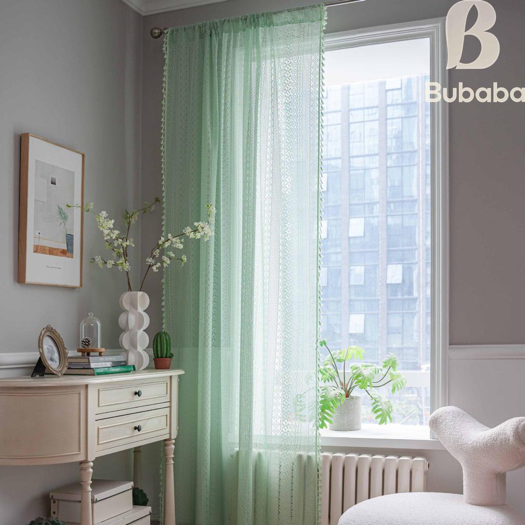 Fabric Daddy Blackout Crochet Curtains - Soundproof, Magic Tape for Bedroom, Kitchen & Living Room Bay Windows