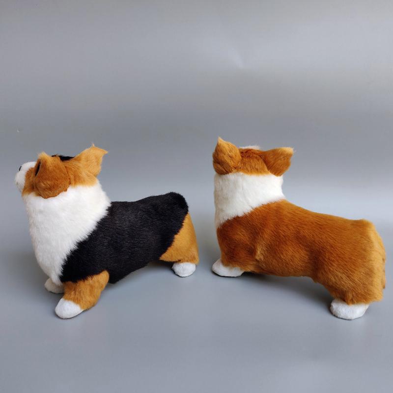 Cute Simulation Short-legged Corgi Dog Doll Animal Model Figurine Home Decor Ornaments Crafts Educational Figurines Toys Gift