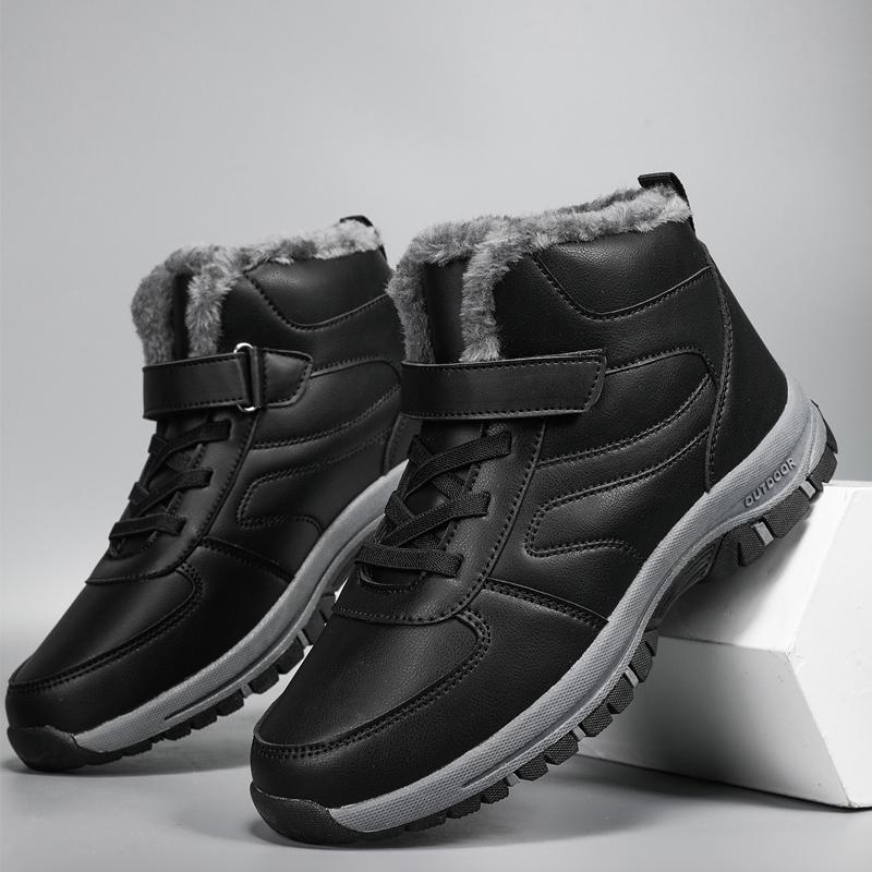 New Winter Men Snow Boots For Waterproof Sneakers Super Warm Leather Men's Boots Outdoor Male Hiking Boots Work Shoes Size 39-48