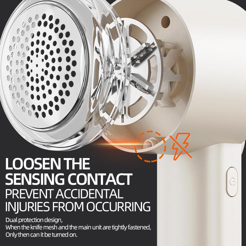 Hair Ball Trimmer Fabric Shaver Lint Remover Upgraded 6 Blade Design Fuzz Shaver Rechargeable for Travel Home Type C Charging