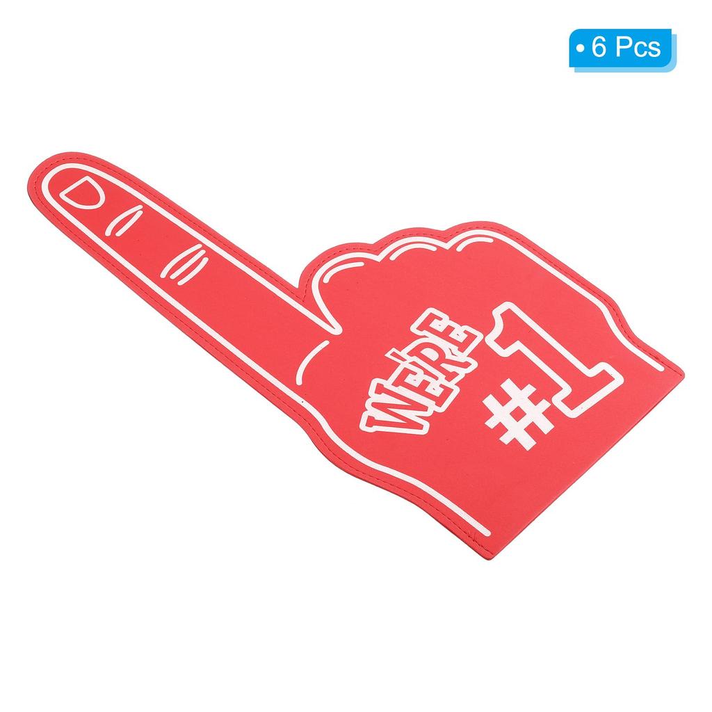 PATIKIL Giant Foam Fingers 6pcs Number 1 Foam Hand EVA Foam Fingers Cheerleading Accessories for Sports Events Baseball Basketball Soccer Games Red