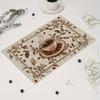 4pcs Linen Placemats Set, Coffee Theme Table Mats for Kitchen and Dining Room Decor, Suitable for Family Gatherings Dinner Table Decoration, Hotel