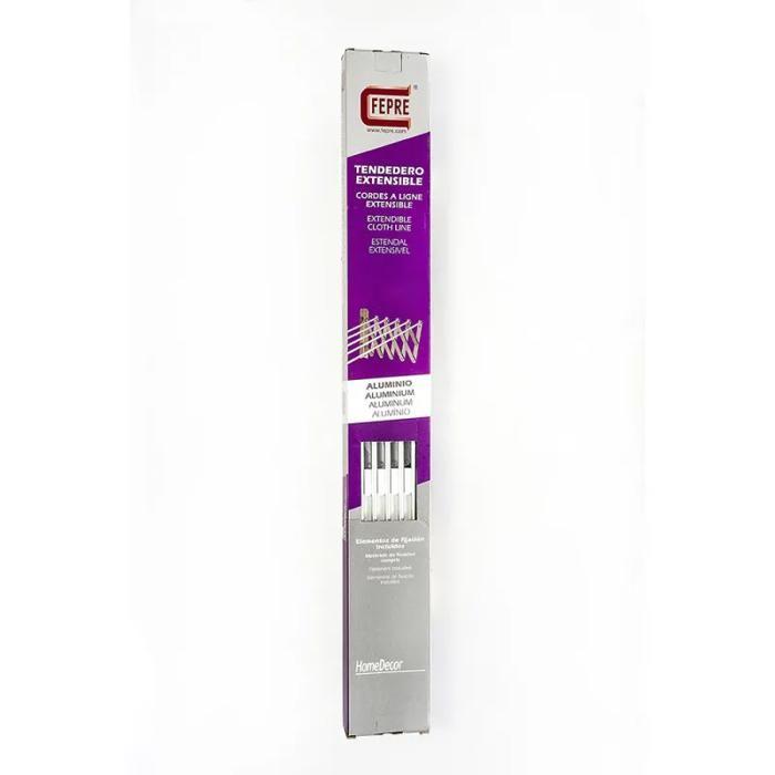 Corde À Linge Rétractable - BigBuy Home - Aluminium - Extensible - Résistant À La Rouille - 5 Cordes
