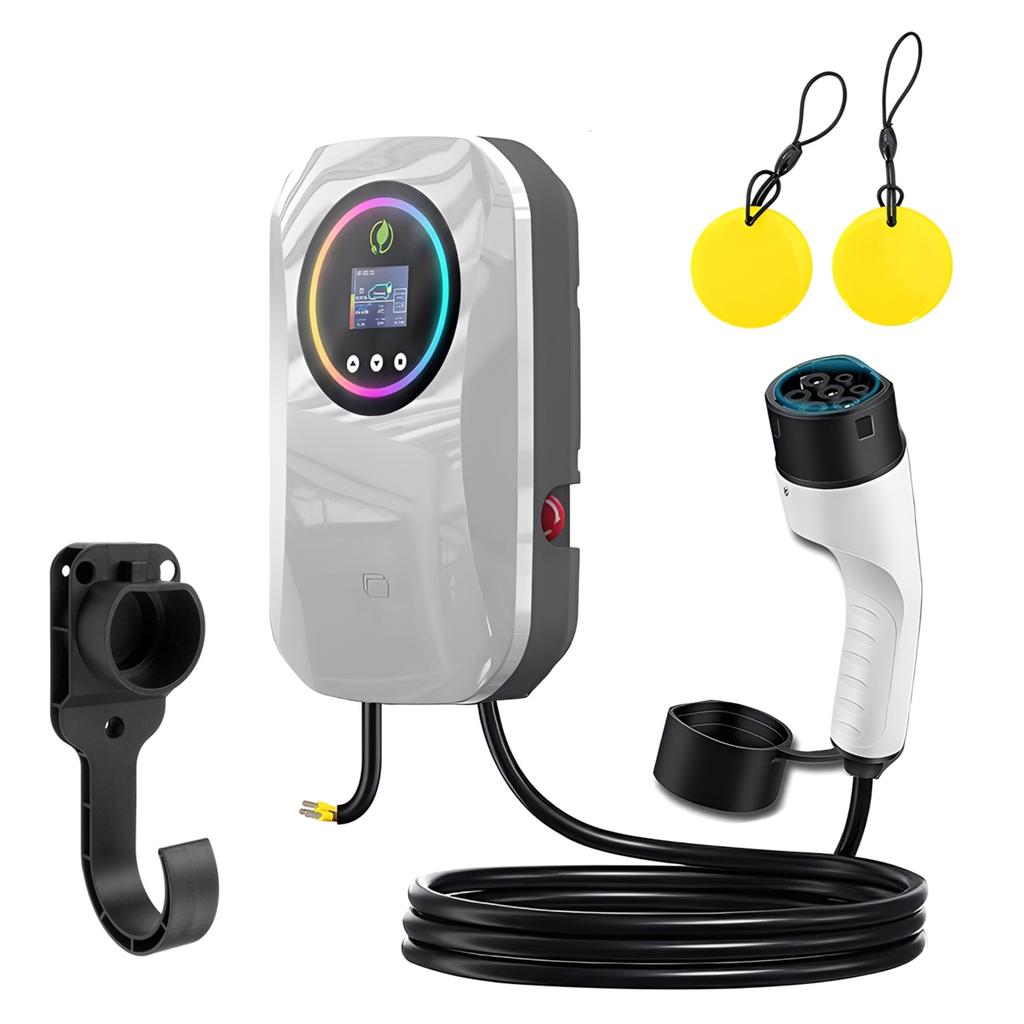 EV Charging Station 7KW 32A RGB EV Charging Station With Hook 5M Cable Wall-Mounted Electric Car Ev Charger