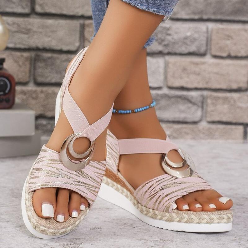 Fashion Women Wedges Sandals 2024 Summer New Print Platform Shoes Gladiator Casual Comfortable Sandals Fashion Outdoor Beach Sandals