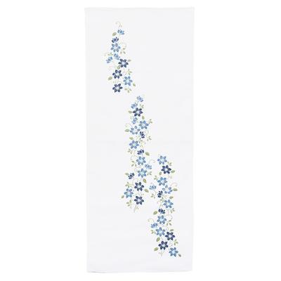 Musubi Gauze Tenugui Hand Clematis Made In (Japanese Towel), 88cm, Pattern, Blue, Japan, 60053-152