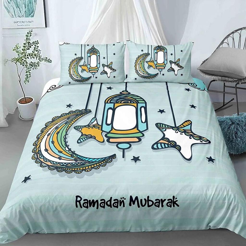 Cartoon Crescent Moon Bedding Set Duvet Cover Children Bedroom Quilt Cover Suitable Childrens Kids And AdultsComfortable Worm