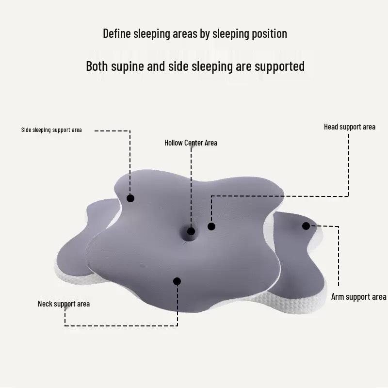 Cross-shaped Memory Foam Neck Pillow - Sleep Aid with High/Low Support