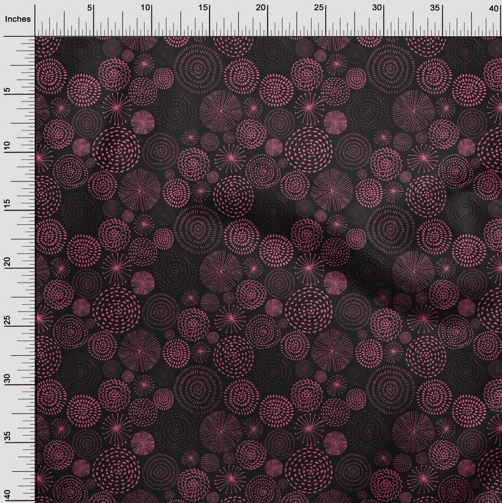 oneOone Cotton Flex Black Fabric Abstracts Dress Material Fabric Print Fabric By The Yard 40 Inch