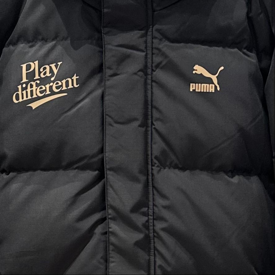 Puma Down Jacket Series Sports Casual Warm Mid-Length Down Jacket Unisex Jackets Black 625527-01