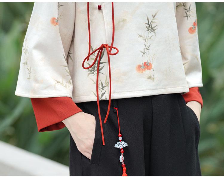 Elegant Velvet Tang Suit: Chinese-Style Retro Hanfu Cheongsam Top for Autumn/Winter
