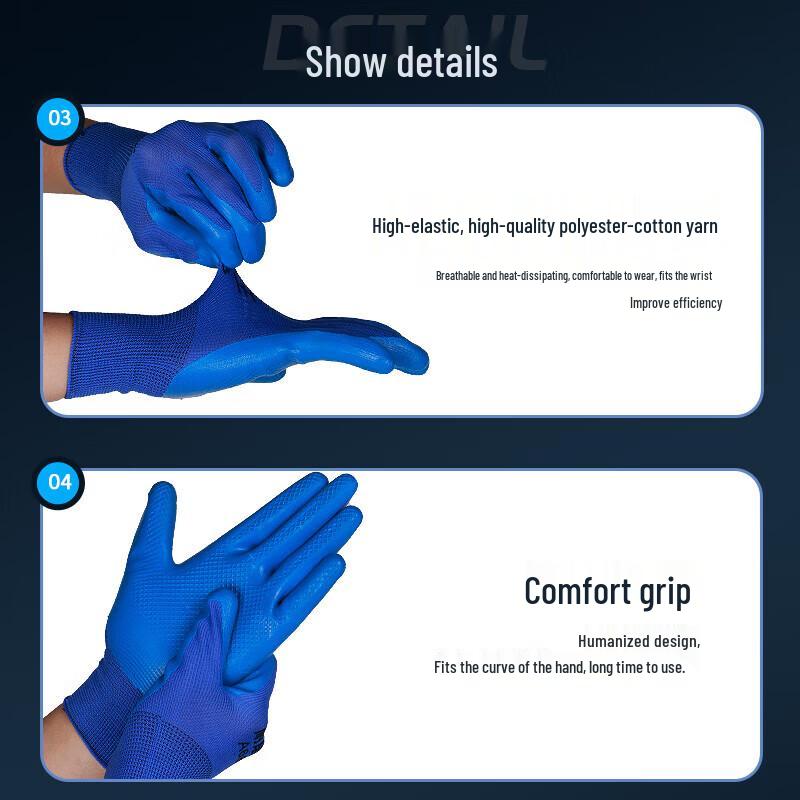 Wear-Resistant Industrial Dipped Work Gloves