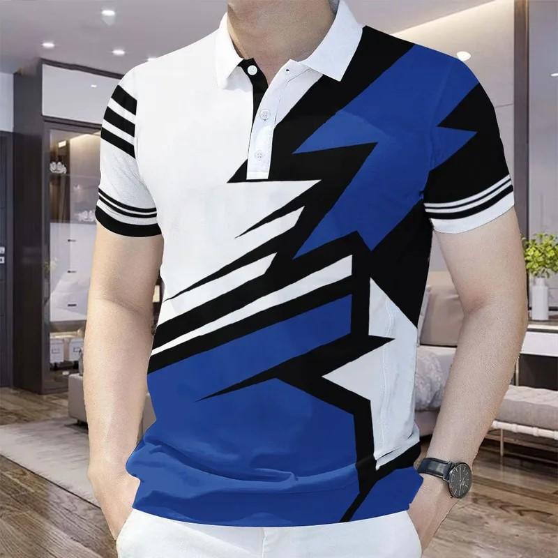 Deer Nature Print Short Sleeve Polo, Casual Outdoor Essential
