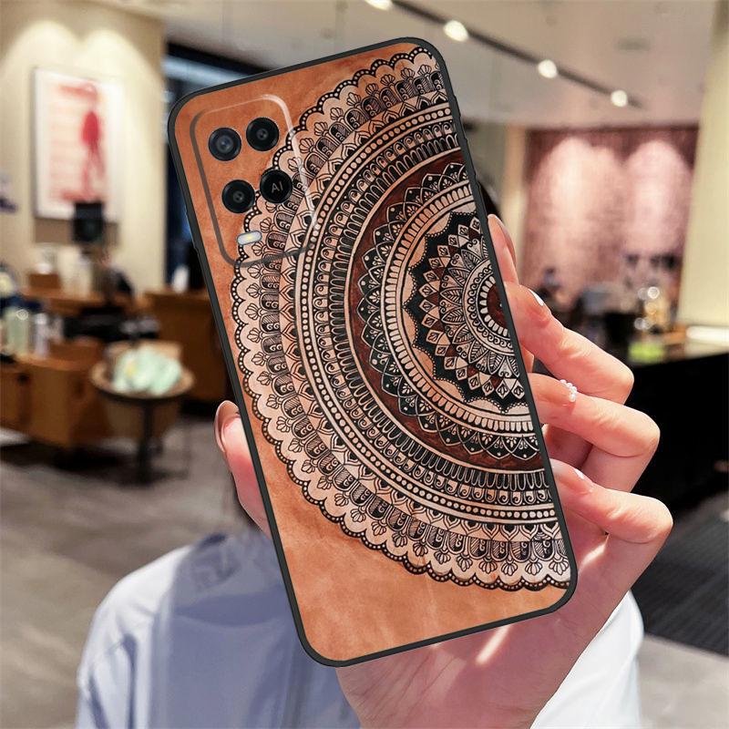 Indian Pattern Mandala Case For Oppo A94 A74 A54 A18 A38 A58 A78 A98 A40 A60 A80 A16 A76 A96 A15 A17 A77 A57S Cover