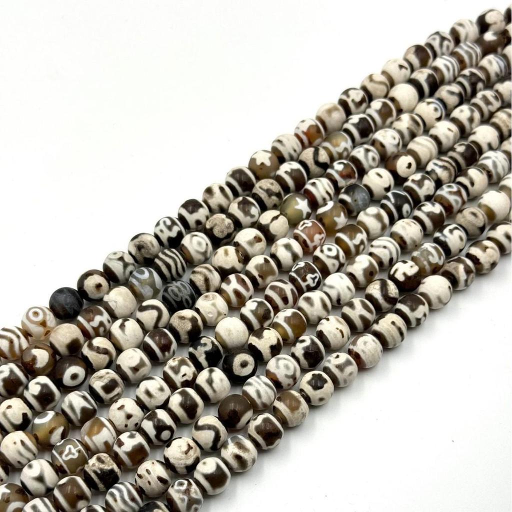 10MM Tibetan Dzi Agate Round Beads for DIY Bracelets & Necklaces