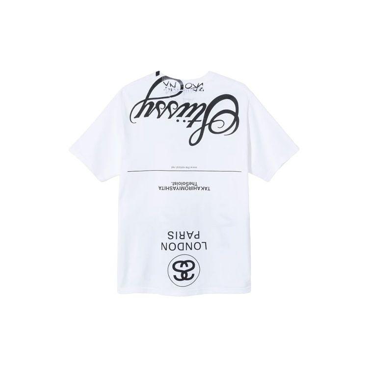 Stussy World Tour Series 40th Anniversary Short Sleeve Drop Shoulder American Vintage T-Shirt Unisex Tops 3903647