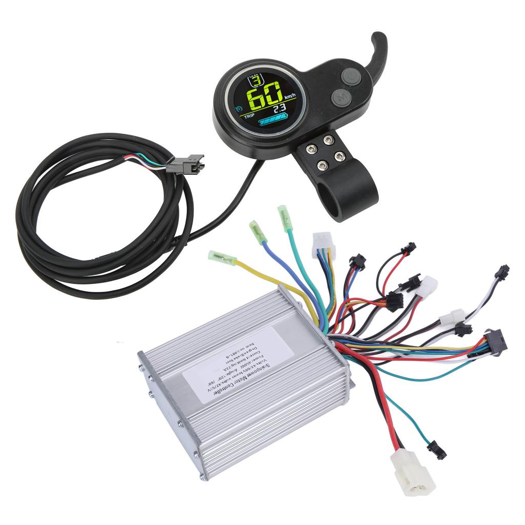 450W 48V 60V Bürstenloser Geschwindigkeitsmotorregler Daumengas mit LCD Rundem Farbdisplay für Elektrofahrrad Roller