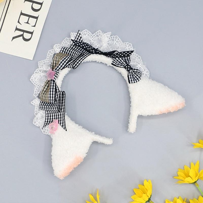 Woman Pleated Lace Headband Girl Cosplay Makeup Hairband Birthday Hair Decors