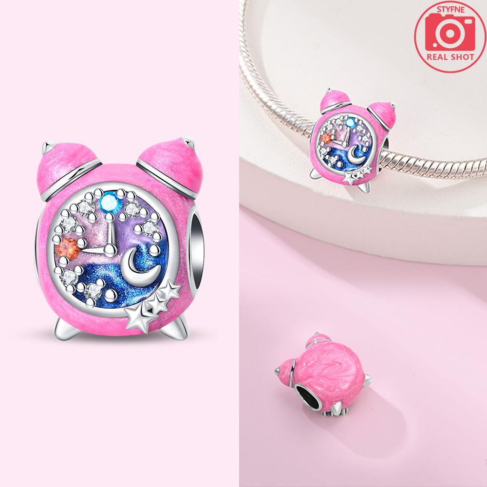 Exquisite Pendants Woman Original Charms Cute Pink Crown Perfume Bottle Bag Beads Fit Copper Bracelet Jewelry Fine Gift Diy