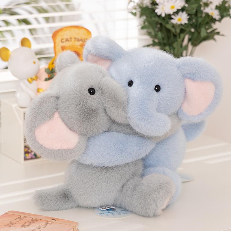 4 Styles Funny Magnetic Hugging Animal Plush Toys Fluffy Elephant Bear Capybara Rabbit Doll Creative Detachable Toys Room Decor