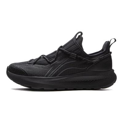 Li Ning Cloud Easing Rimbalzo Morbido Traspirante Suola Spessa Altezza Aumentata Antiscivolo Resistente all'Usura Scarpe Casual Basse Uomo sneaker Nero AGLV133-2