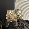 Sequin Evening Party Shoulder Bags For Women Lightweight Portable Ladies Chain Crossbody Bag Solid Color Casual Female Handbag