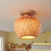 Newest 21x21cm Bamboo Ceiling Lights Rattan Wicker Lustre Hand Knit Braiding Suspended Home Dining Braided Wooden Decoration HOT