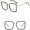 Women's Glasses Anti-Blue Light Fashion Personality Retro Large Square Frame Plain Glasses Student Commuter Face-Looking Small Glasses