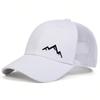 Spring and Summer Small Mountain Range Embroidery Baseball Cap Adjustable Breathable Mesh Hat Outdoors Camping Hiking Hats Sunscreen Caps