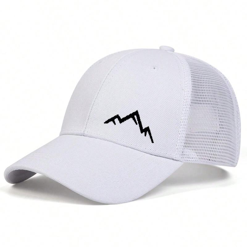 Spring and Summer Small Mountain Range Embroidery Baseball Cap Adjustable Breathable Mesh Hat Outdoors Camping Hiking Hats Sunscreen Caps