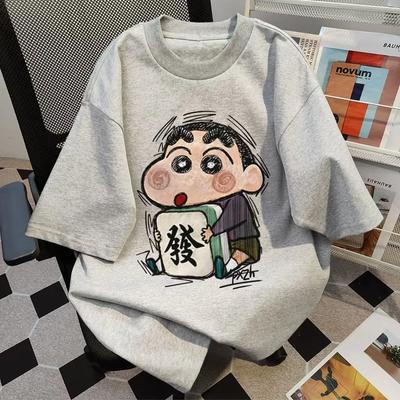 Cartoon Crayon Shin-Chans Summer Ladies T Shirts Japanese Cartoon 100% Cotton Tops Vintage Short Sleeve O Neck Tees T-Shirt#Color