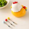 Ceramic Toothpick Holder with 6 Colorful Egg-Shaped Compartments ,Decorative Kitchen & Dining Accessory, Durable Ceramic Construction