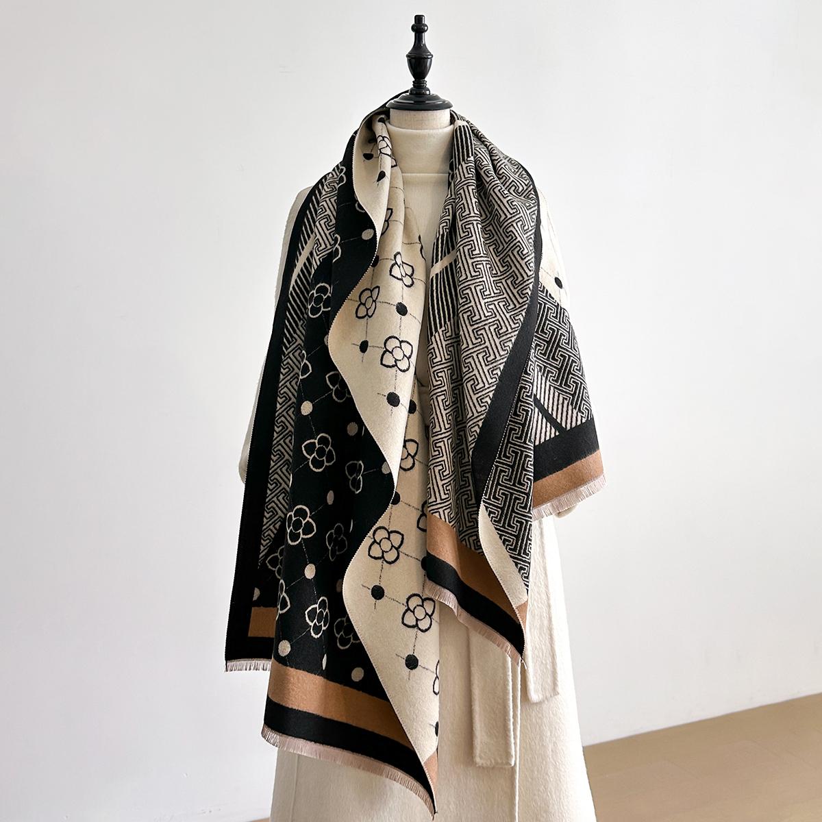 

Winter Warm Faux Cashmere Scarf Women - Thick Luxury Shawl Wrap, Perfect As Travel Poncho Blanket