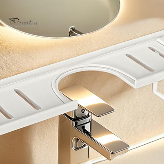 Humid Environment Storage Rack Over Sink Faucet Rack, Waterproof Anti-Rust Organizer, Organizer with Drain Holes Large Capacity Bathroom Kitchen