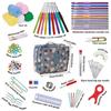 107 Pieces Portable Crochet Starter Kits Beginners Crochet Kits Crochet Yarn and Crochet Hook Set for Making Bag, Gloves