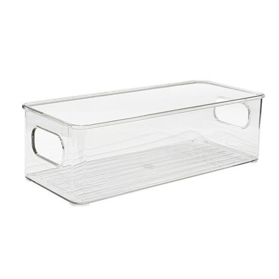 

Clear Storage Box Stackable Large Capacity Containers with Handle Cupboard Organizer for Kitchen And Cabinet Small