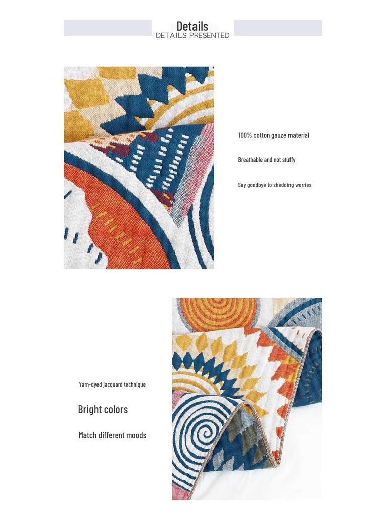 Minimalist Gauze Cotton Blanket and Towel – Lightweight Summer Quilt for Single/Double Beds