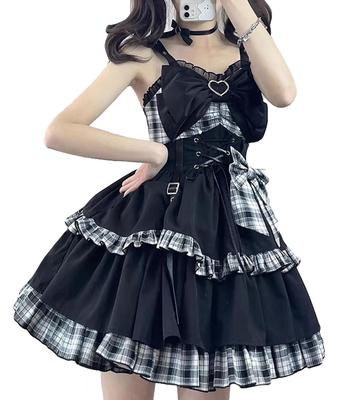 Qichenk Lolita Gothic Lolita Jumper Plus Mori Sweet Dreamy Size M One-Piece Costume, Skirt, Cosplay, Anime, Size, Girl, Lolita, Christmas, Halloween,
