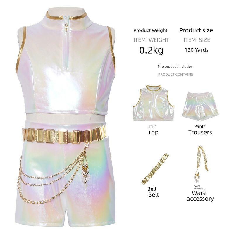 Foreign Trade Cosplay Halloween Laser Leather Costumes for Adults and Children, Anime Role-Playing Stage Costumes