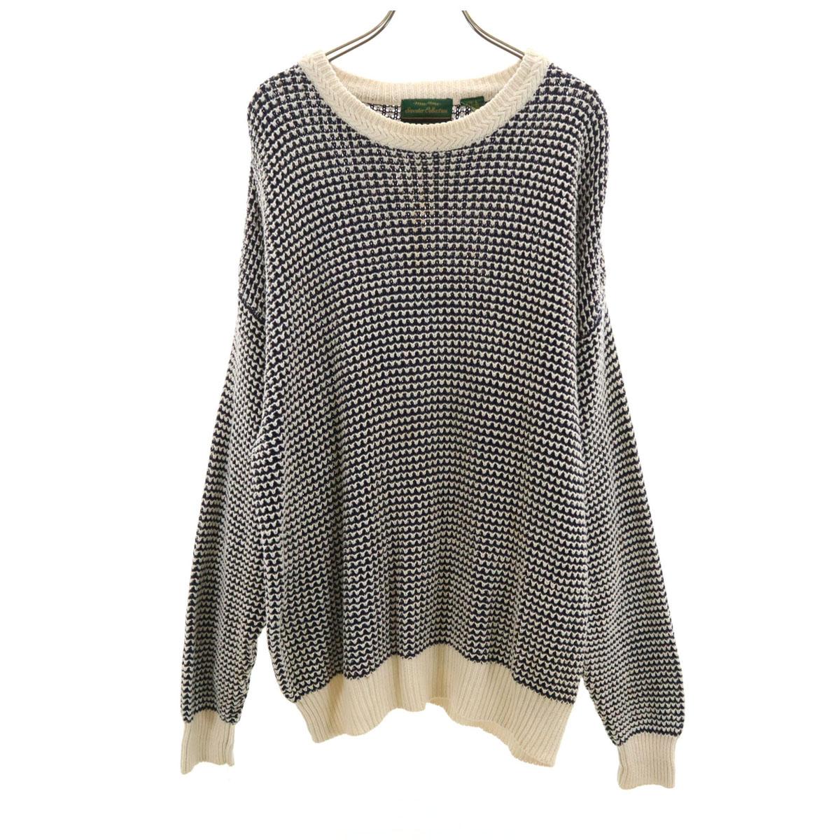 

VAN HEUSEN 80s 90s Old Popcorn Knitting Long sleeve Mock neck sweater L Men s Used